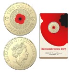 2022 $2 Remembrance Day Red Coloured Poppy C Mintmark Carded Coin