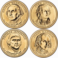 2007 (1st to 4th) US President - Four $1's Uncirculated Coin